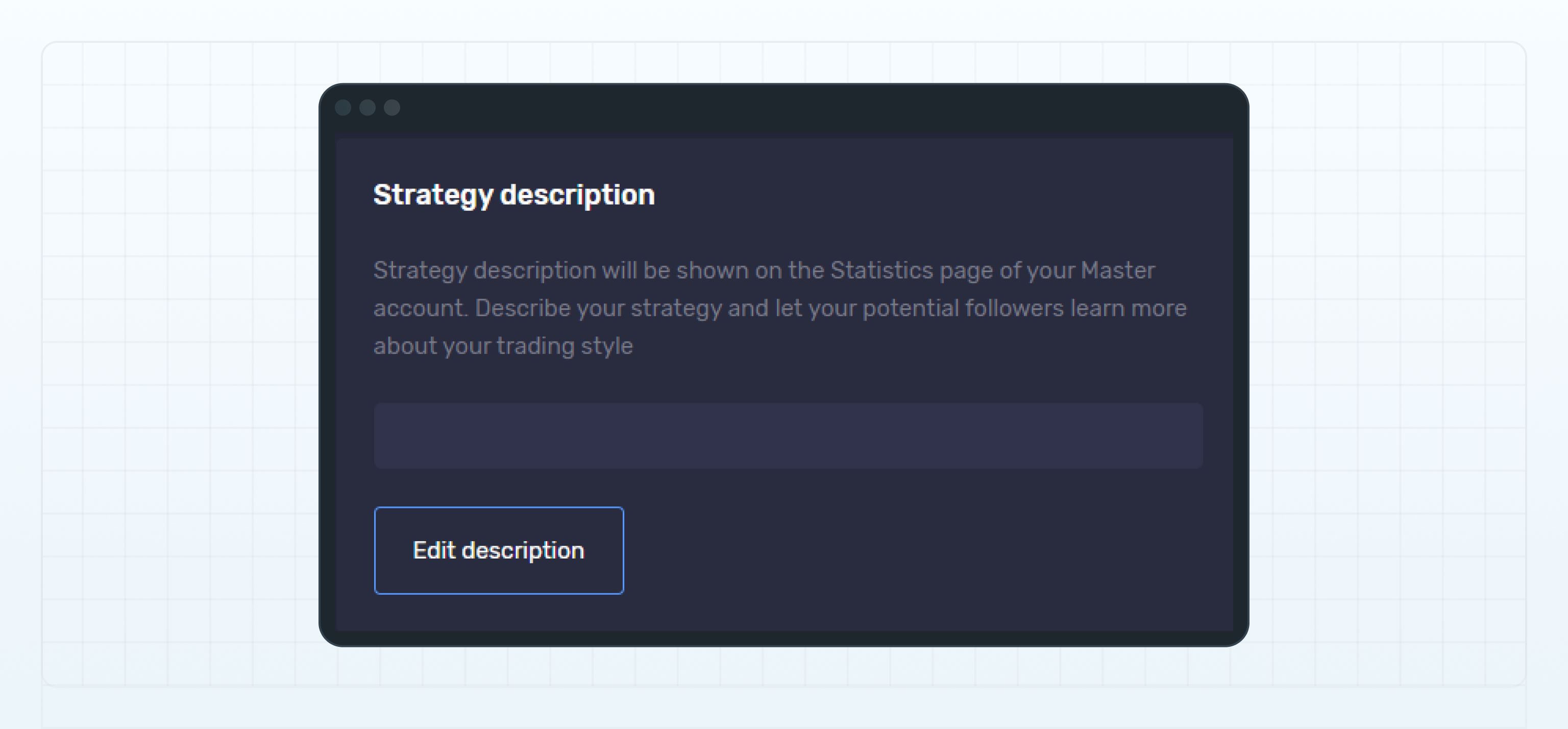 Strategy description