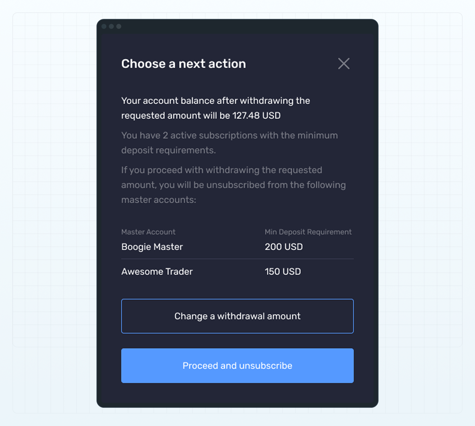 The minim deposit requirements