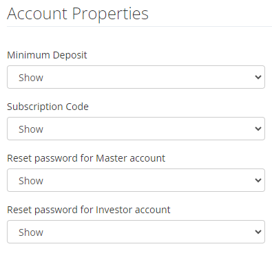 Account properties
