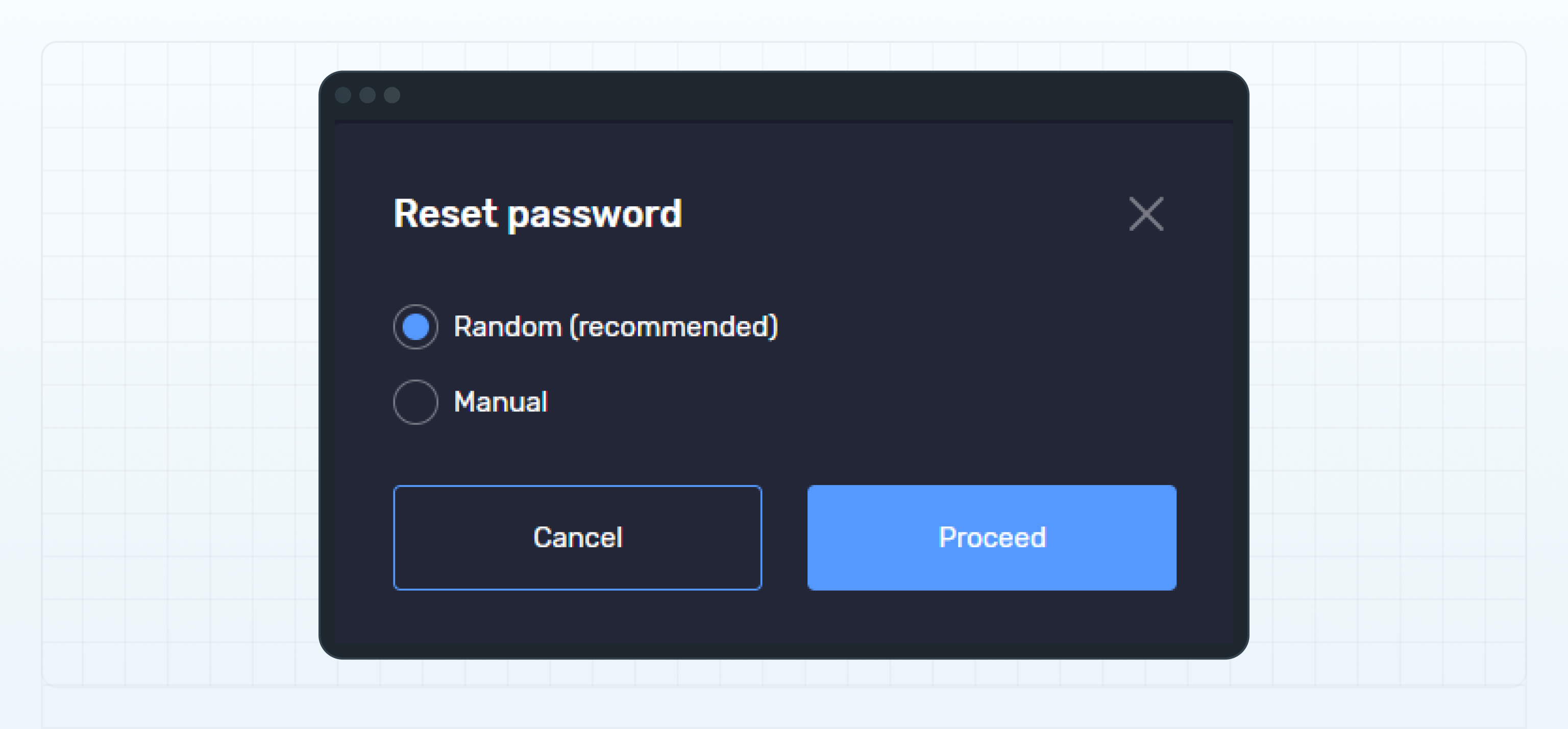 Select the password change option