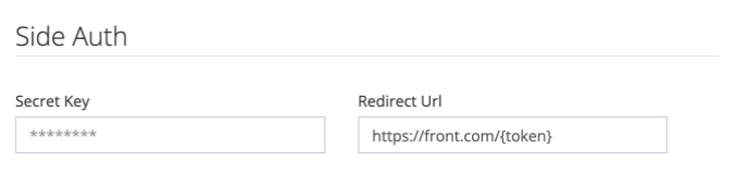 Side Auth section in System > Settings