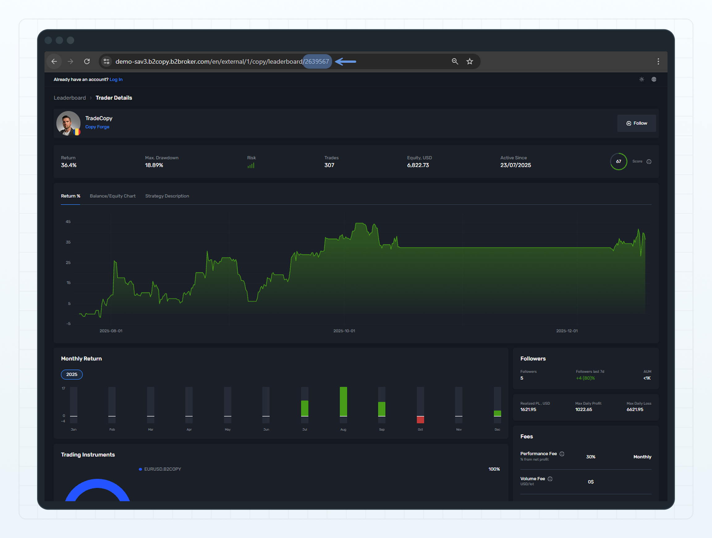 Account Statistics widget
