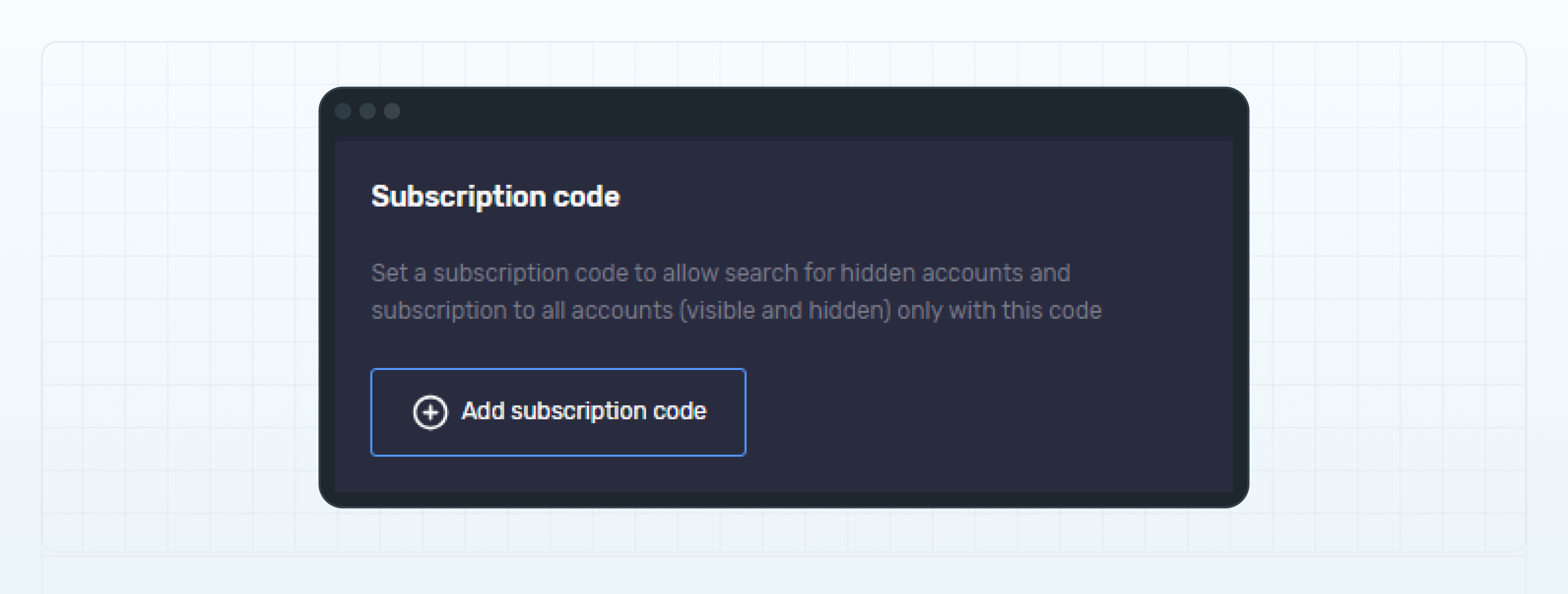 Subscription code