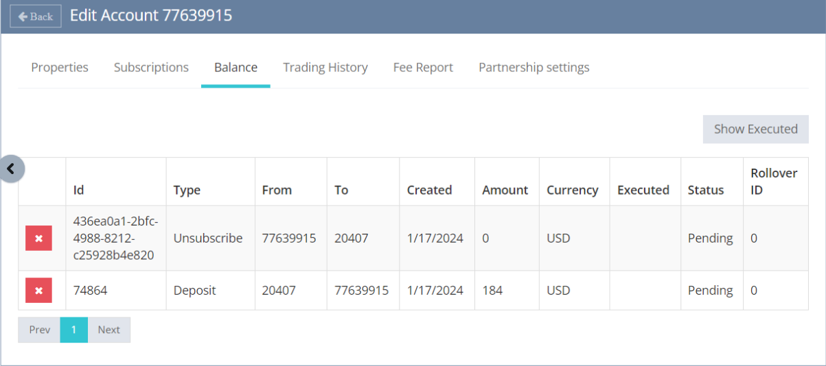 Cancel pending PAMM requests